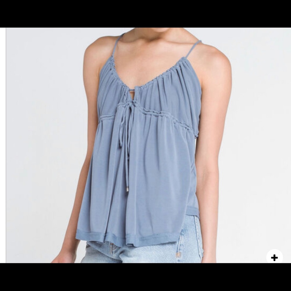 Free People sun drop tank top - denim/ dusty blue